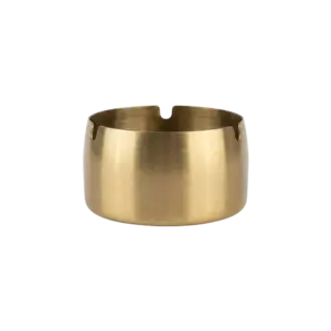 Stainless 12cm Round Shaped Golden Ashtray