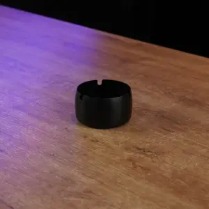 Stainless 9cm Deep Black Ashtray1