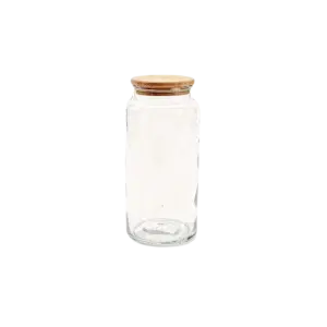 Tall Glass Storage Jar 1.3 L with Wooden Lid
