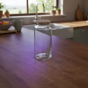 Tall Glass Storage Jar 1.3 L with Wooden Lid1