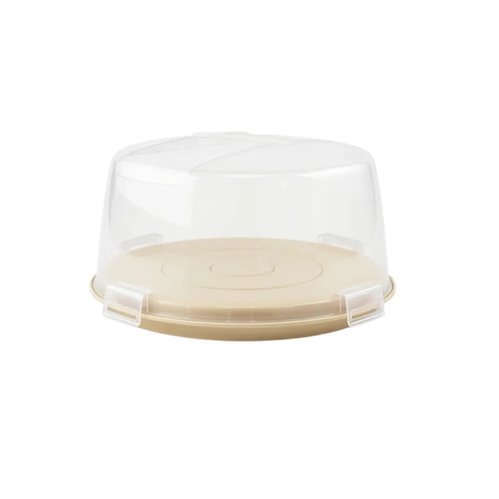 Tuffex Beige Round Cake Carrier with Secure Locking Lid