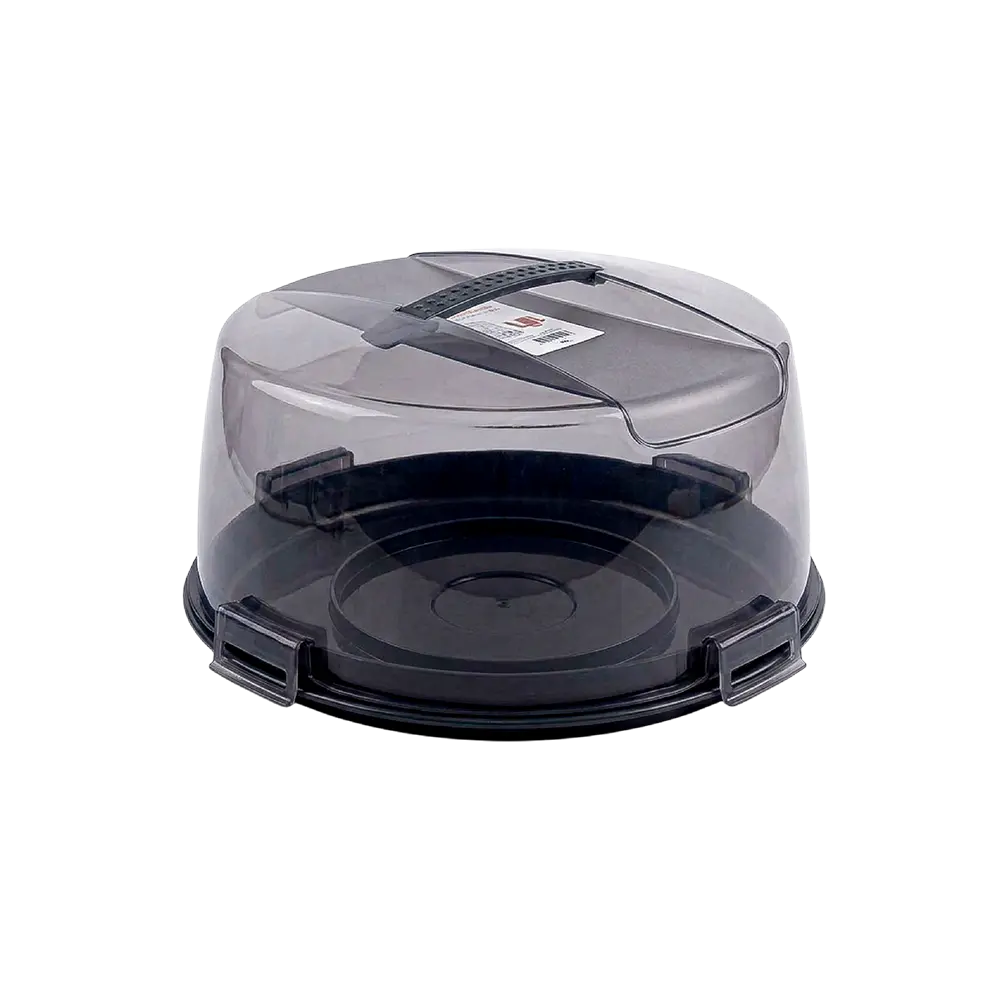 Tuffex Black Round Cake Carrier with Secure Locking Lid