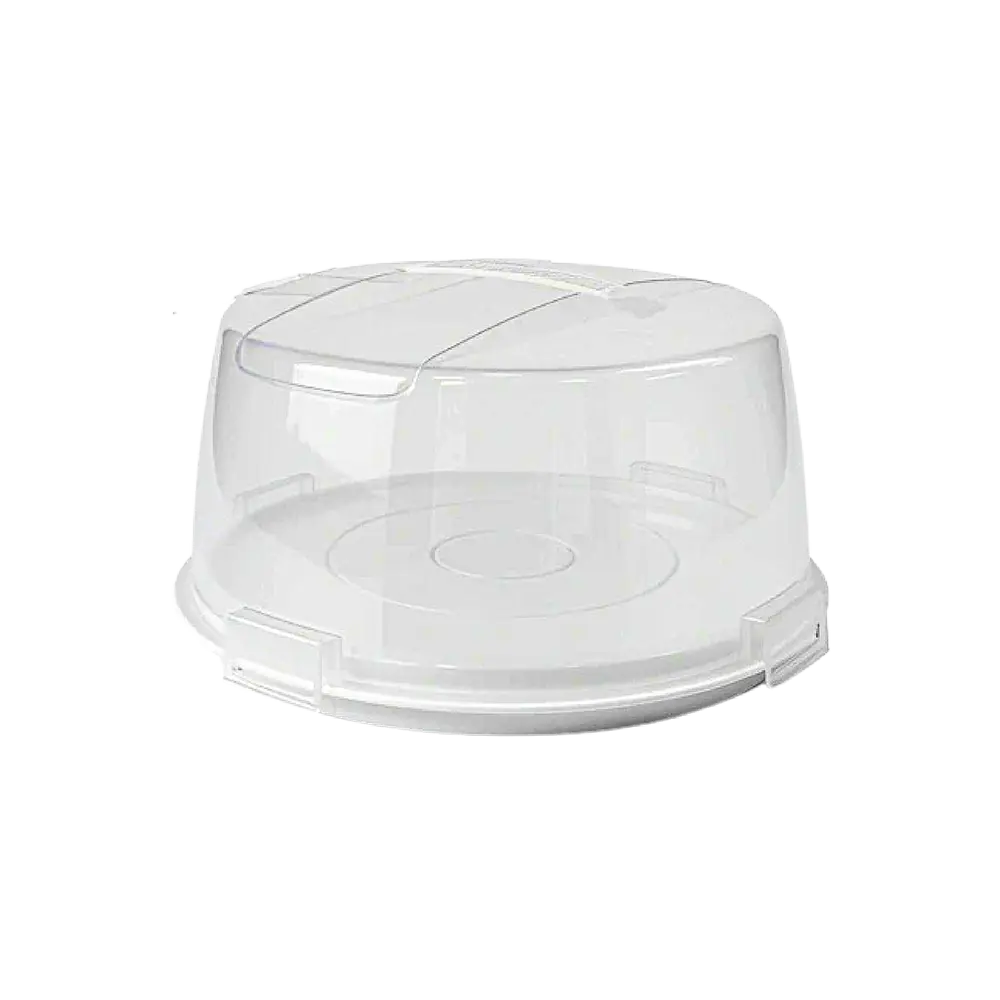 Tuffex White Round Cake Carrier with Secure Locking Lid