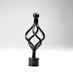 Urban-Balck-Adjustable-Curtain-3m-Rod-with-Decorative-Leaf-Finials2 Urban Balck Adjustable Curtain 3m Rod with Decorative Leaf Finials2