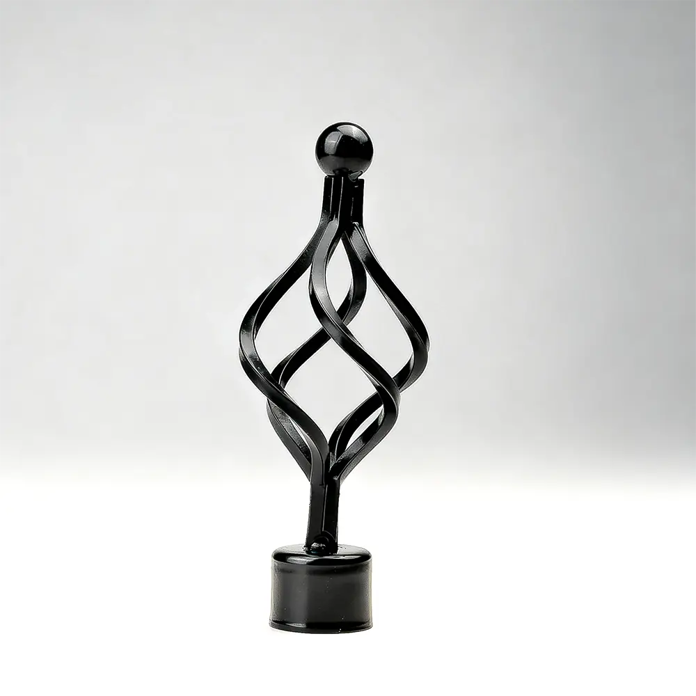 Urban-Balck-Adjustable-Curtain-3m-Rod-with-Decorative-Leaf-Finials2 Urban Balck Adjustable Curtain 3m Rod with Decorative Leaf Finials2