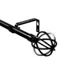 Urban Black Curtain 3m Rod with Modern Globe Finial