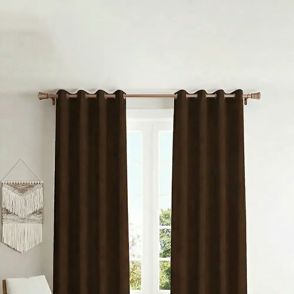 Urban Copper Curtain 3m Rod with Grooved Cylinder Finial1