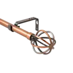 Urban Copper Curtain 3m Rod with Modern Globe Finial