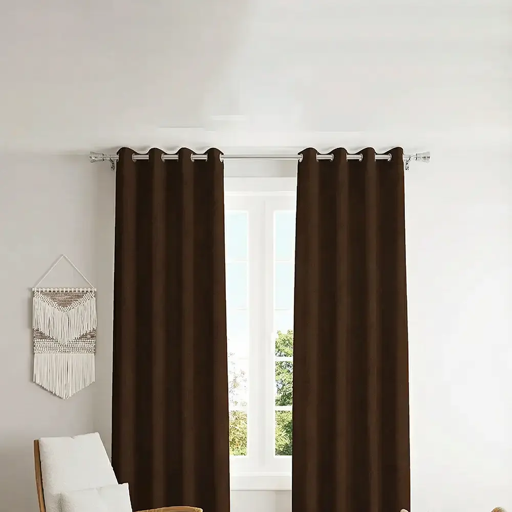 Urban Silver Curtain 3m Rod with Grooved Cylinder Finial1