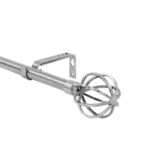 Urban Silver Curtain Rod 3m with Modern Globe Finial