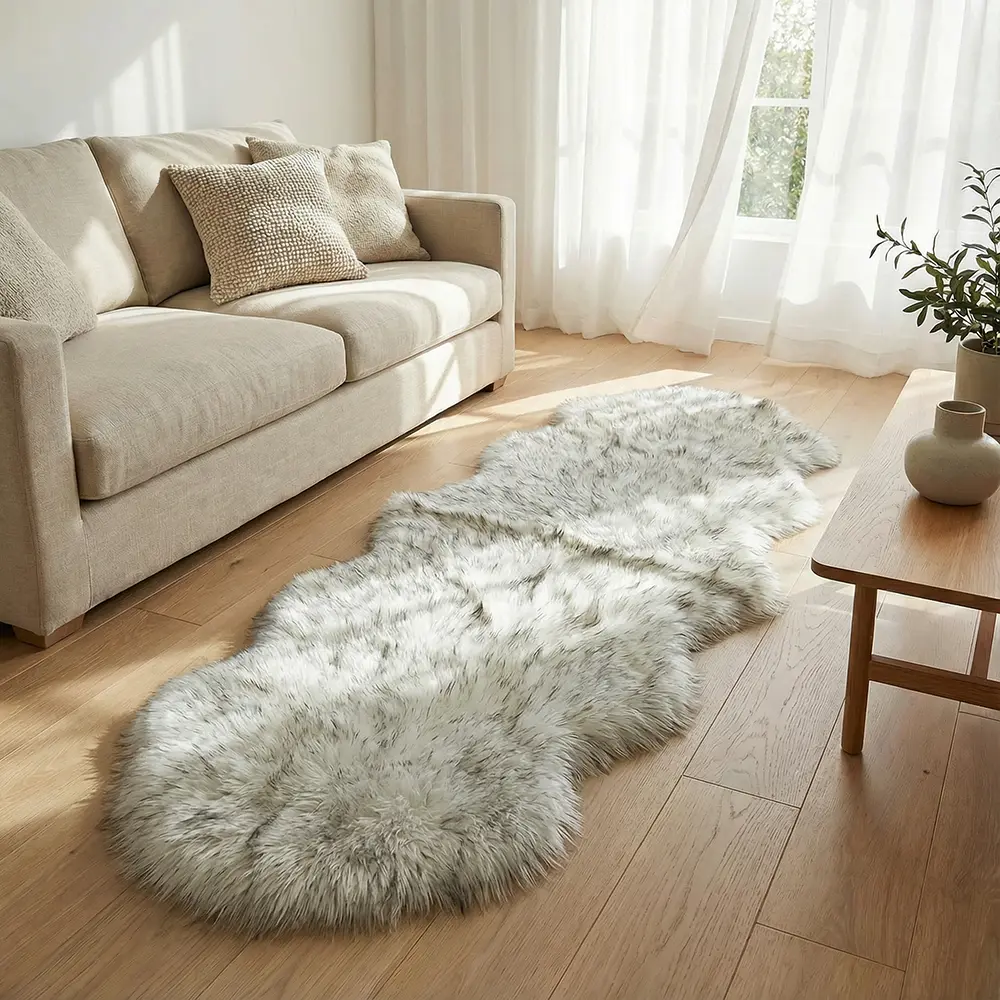 White-&-Black-Cloud-Shape-60cmx180cm-Fur-Rug White & Black Cloud Shape 60cmx180cm Fur Rug