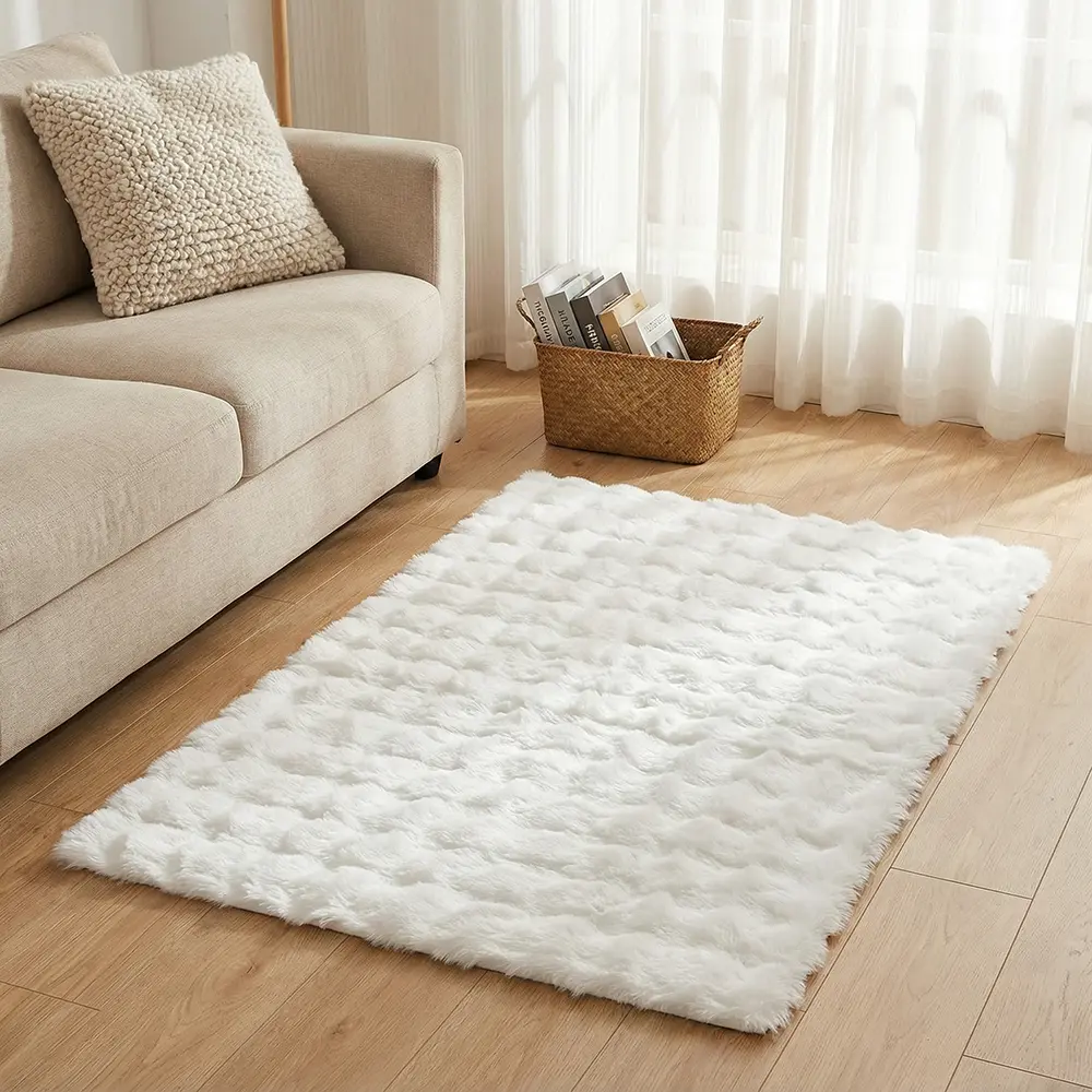 White Rectangular Shape 60x90cm Cloud Fur Rug