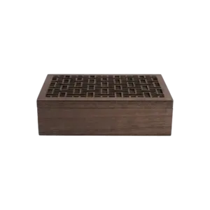 Wooden Divided 6pcs Tea Brown Organizer Box