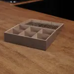 Wooden Divided 6pcs Tea Brown Organizer Box1