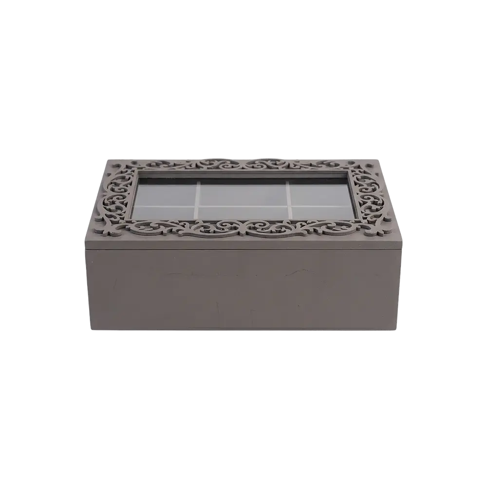 Wooden Divided 6pcs Tea Organizer Box