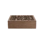 Wooden Divided 6pcs Tea Organizer Brown Box