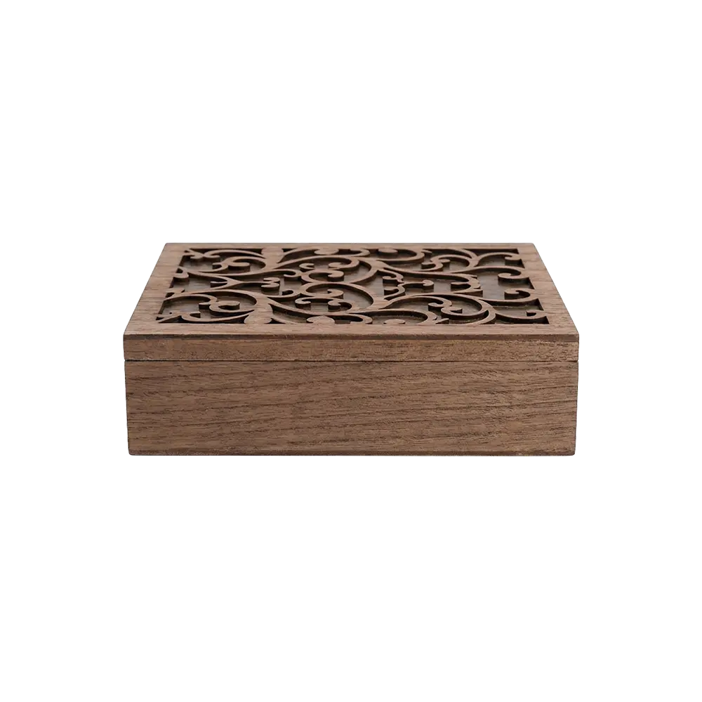 Wooden-Divided-6pcs-Tea-Organizer-Brown-Box Wooden Divided 6pcs Tea Organizer Brown Box