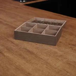 Wooden Divided 6pcs Tea Organizer Brown Box1