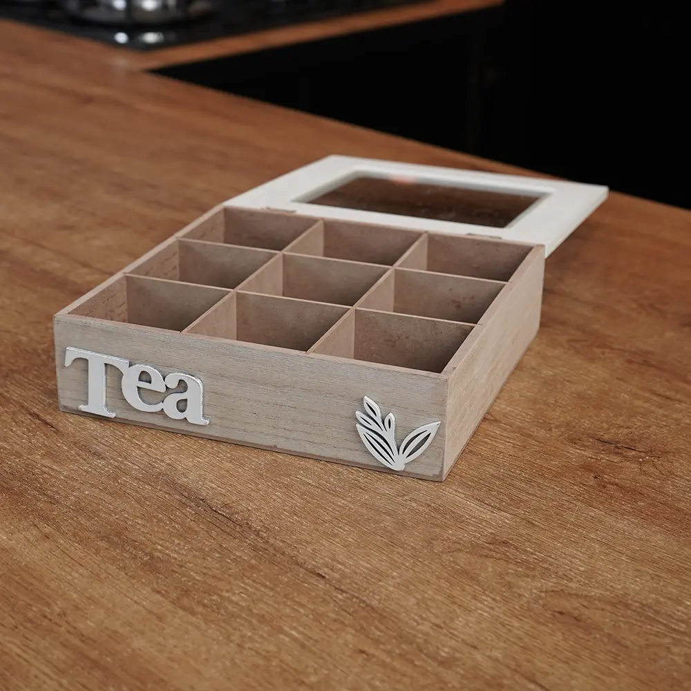 Wooden-Divided-9pcs-Tea-Beige-&-White-Organizer-Box1 Wooden Divided 9pcs Tea Beige & White Organizer Box1