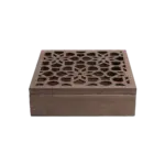 Wooden Divided 9pcs Tea Brown Organizer Box