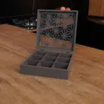 Wooden Divided 9pcs Tea Organizer Box1