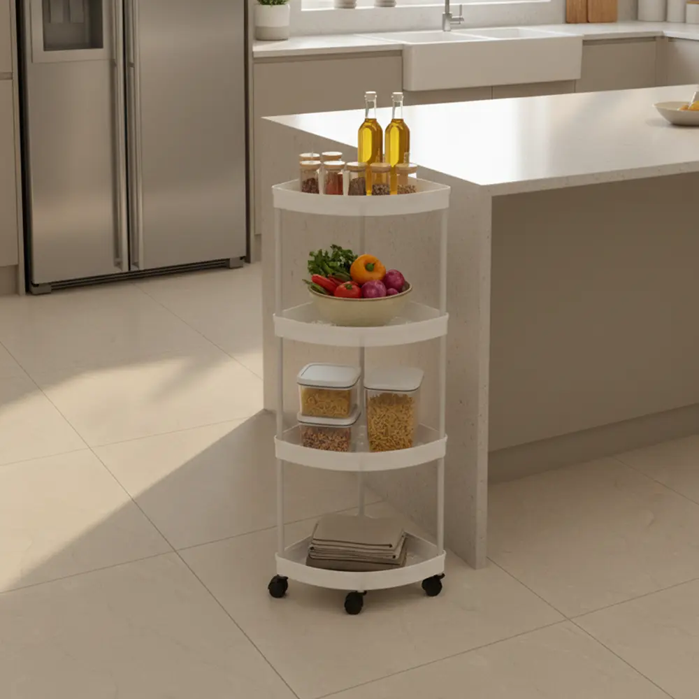 4 Tier Corner Rolling Storage Rack1