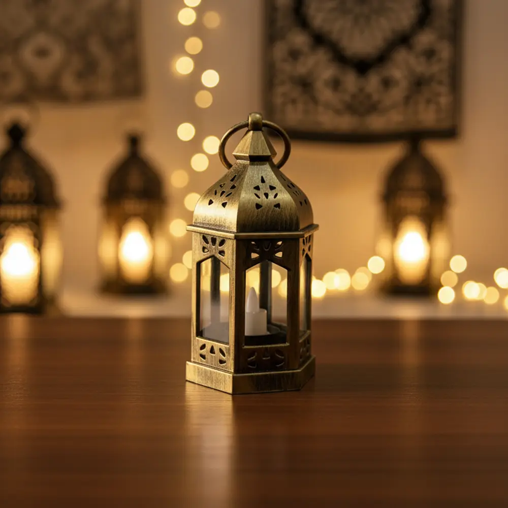 Antique Gold Mini Ramadan Fanous Lantern1