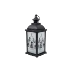 Black 33cm Mosque Pattern Decorative Lantern With Lamp