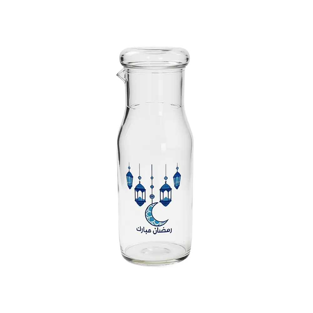 Blue Crescent & Lantern Glass 750L Transparent Bottle