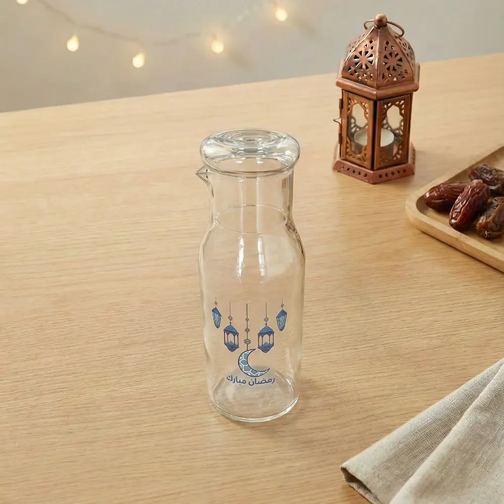 Blue Crescent & Lantern Glass 750L Transparent Bottle1