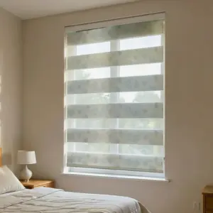 Blue and Silver 100x220cm Roll Up Curtain