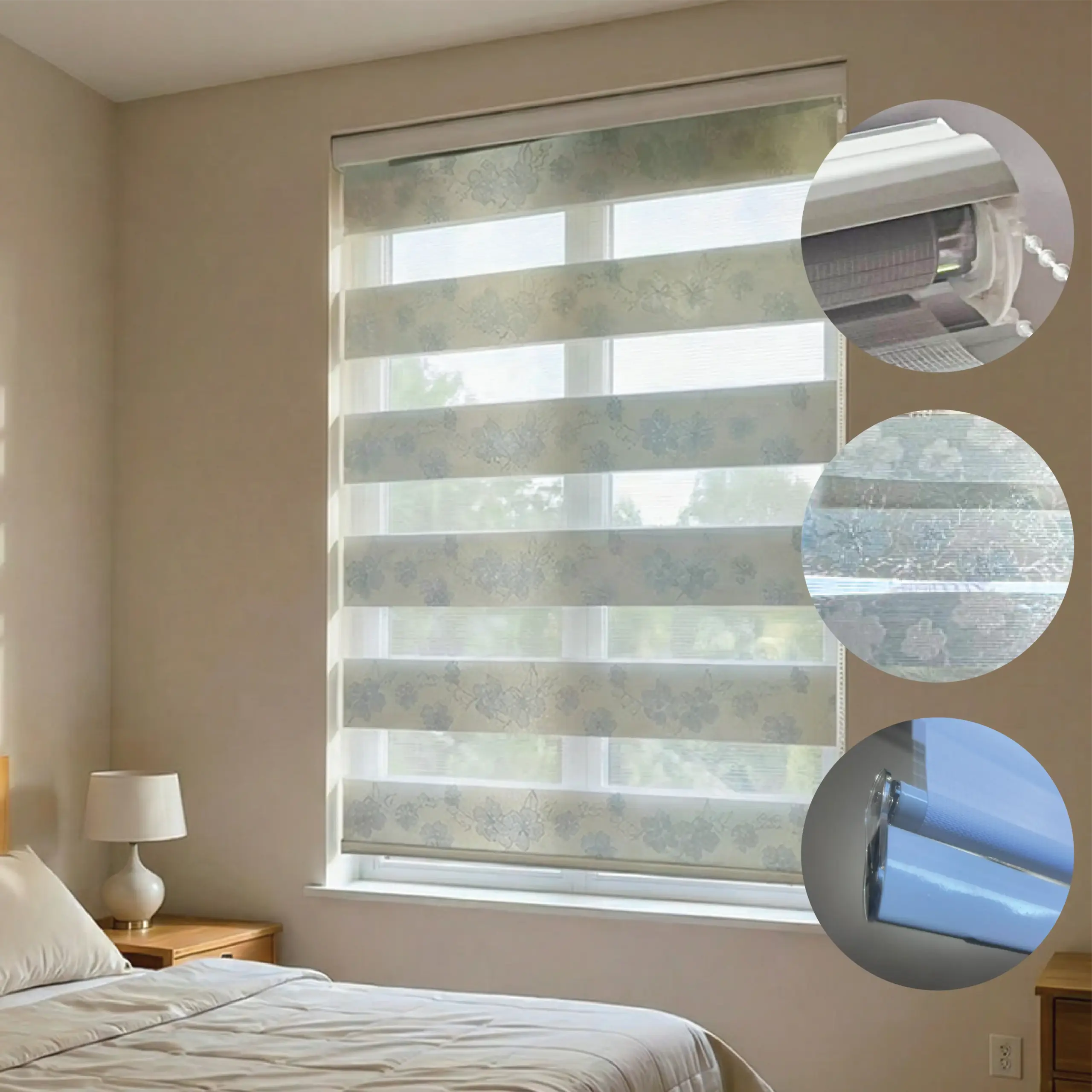 Blue and Silver 100x220cm Roll Up Curtain2