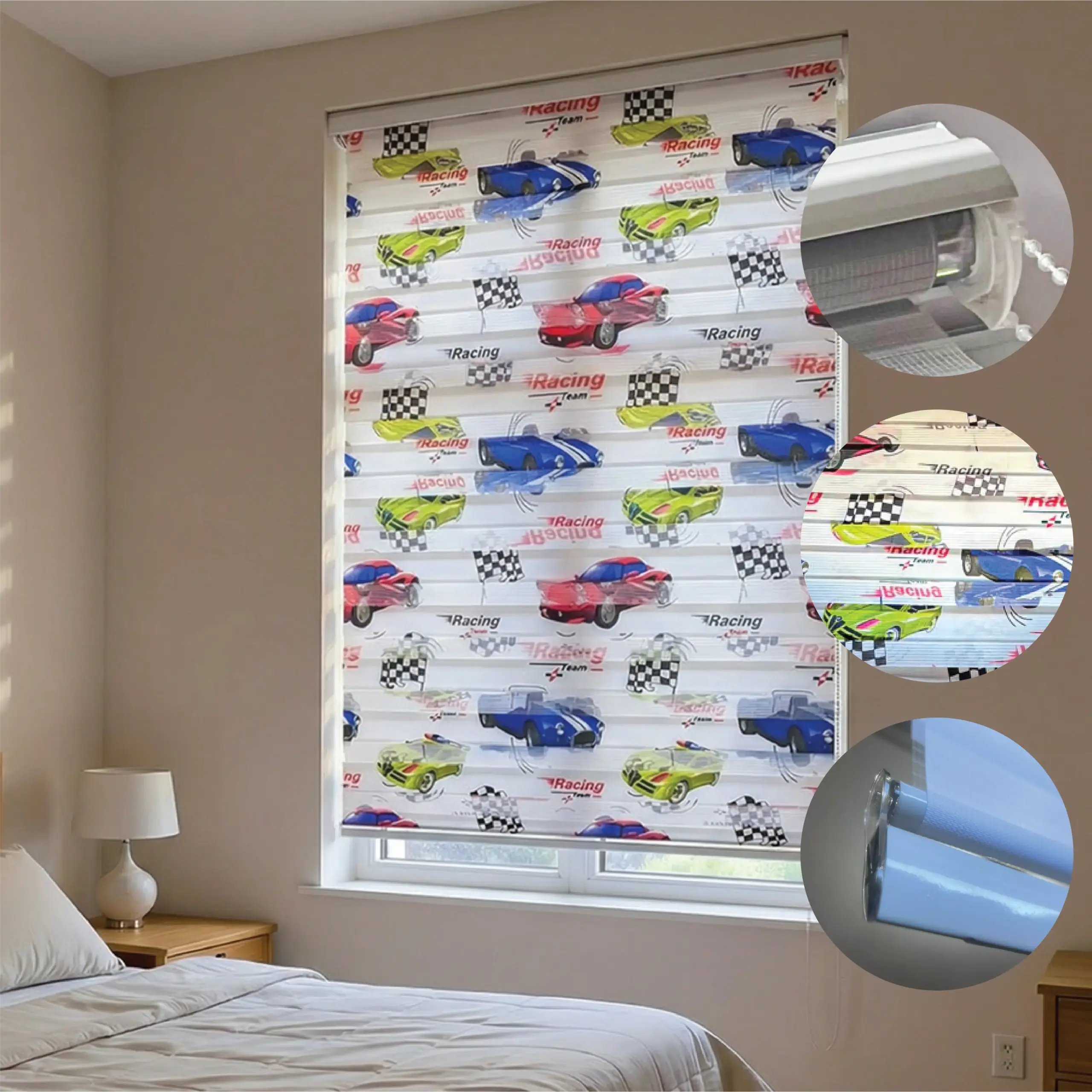 Cars Design 100x220cm Roll Up Curtain2