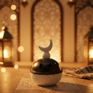 Crescent Moon Gypsum Incense Burner1