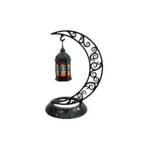 Crescent Moon Hanging Lantern Stand with Lamp