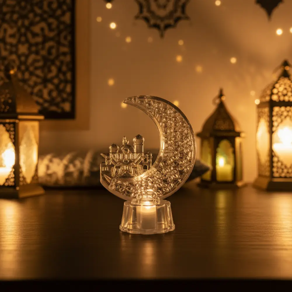 Crescent Moon Ramadan LED Décor with Mosque1
