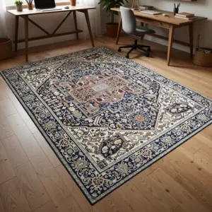 Floral Design Blue 220x160cm Carpet