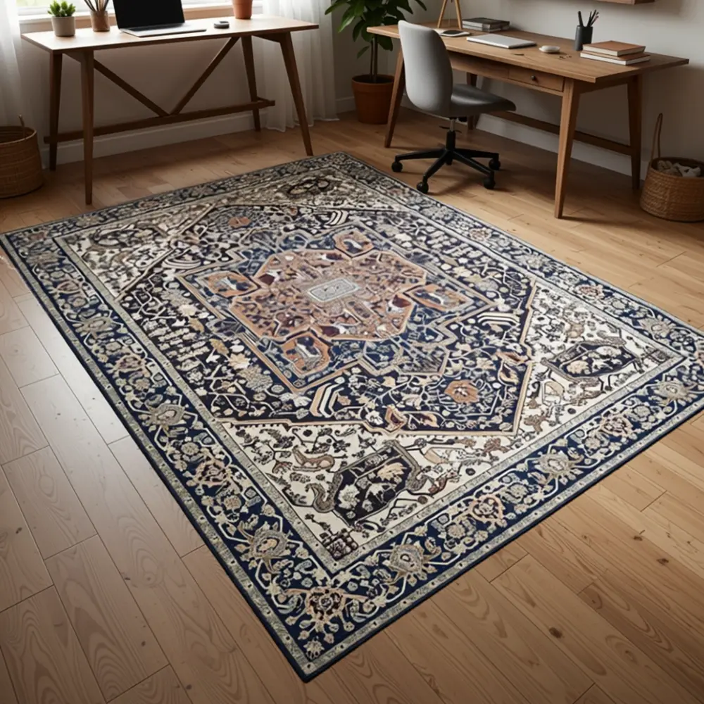 Floral Design Blue 220x160cm Carpet