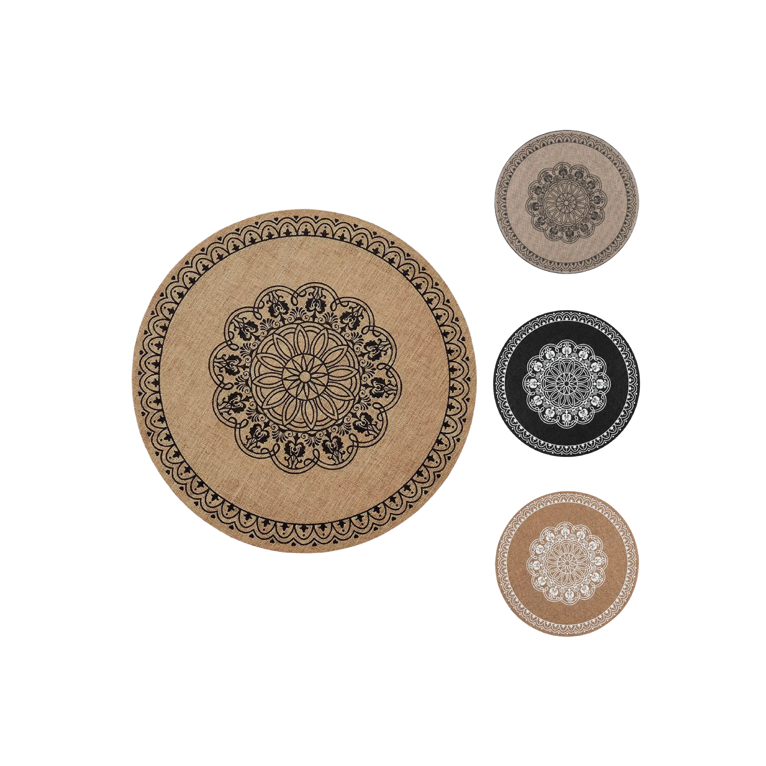 Four-Models-of-6pcs-Mandala-Design-Round-Trivet-Set Four Models of 6pcs Mandala Design Round Trivet Set
