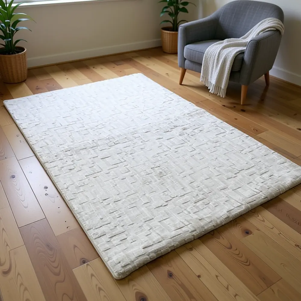 Geometric Basketweave 160x230cm Beige Rug