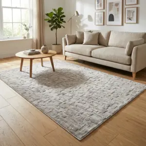 Geometric Basketweave 160x230cm Greige Rug