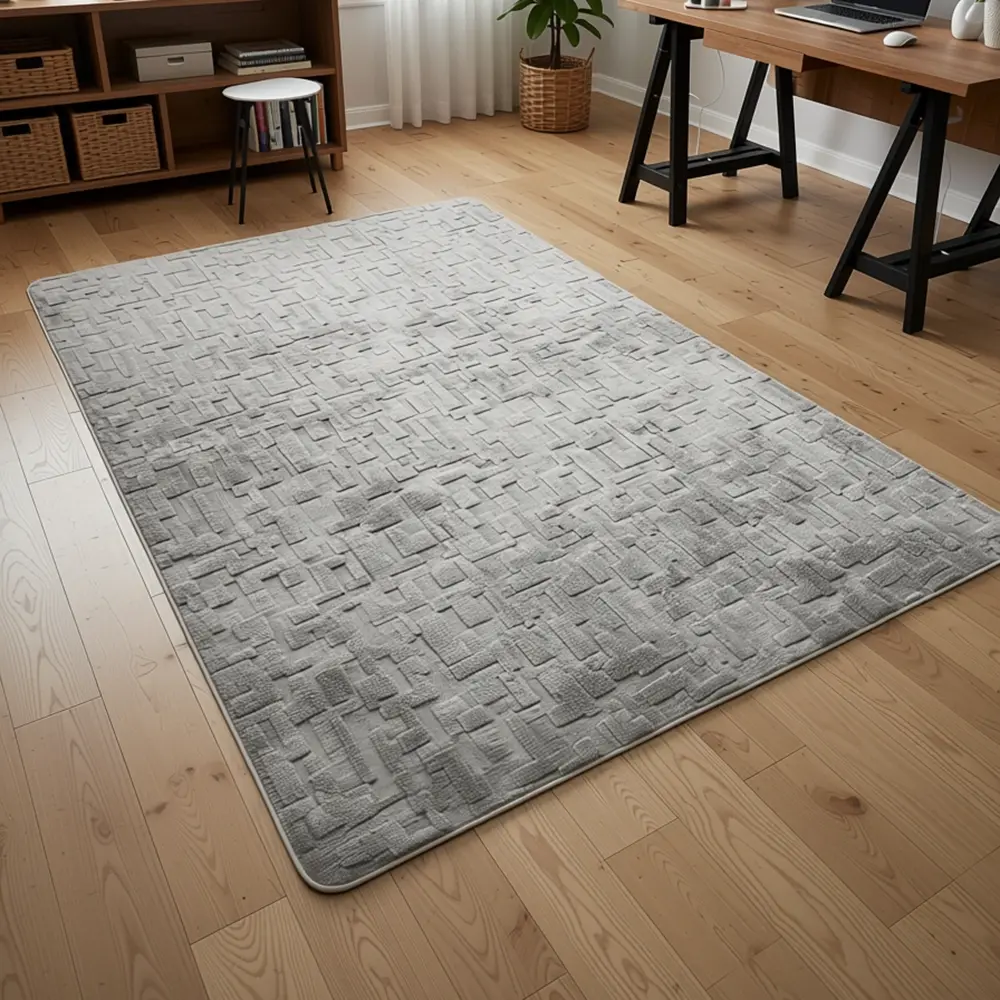 Geometric Basketweave 200x300cm Greige Rug