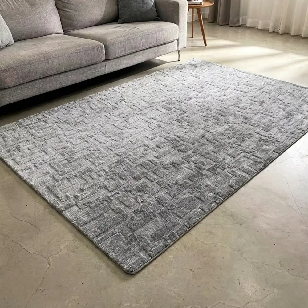 Geometric-Basketweave-200x300cm-Grey-Rug Geometric Basketweave 200x300cm Grey Rug