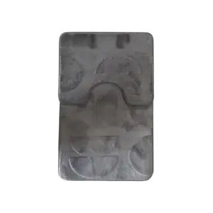 Geometric Contour Gray Toilet Bath Mat