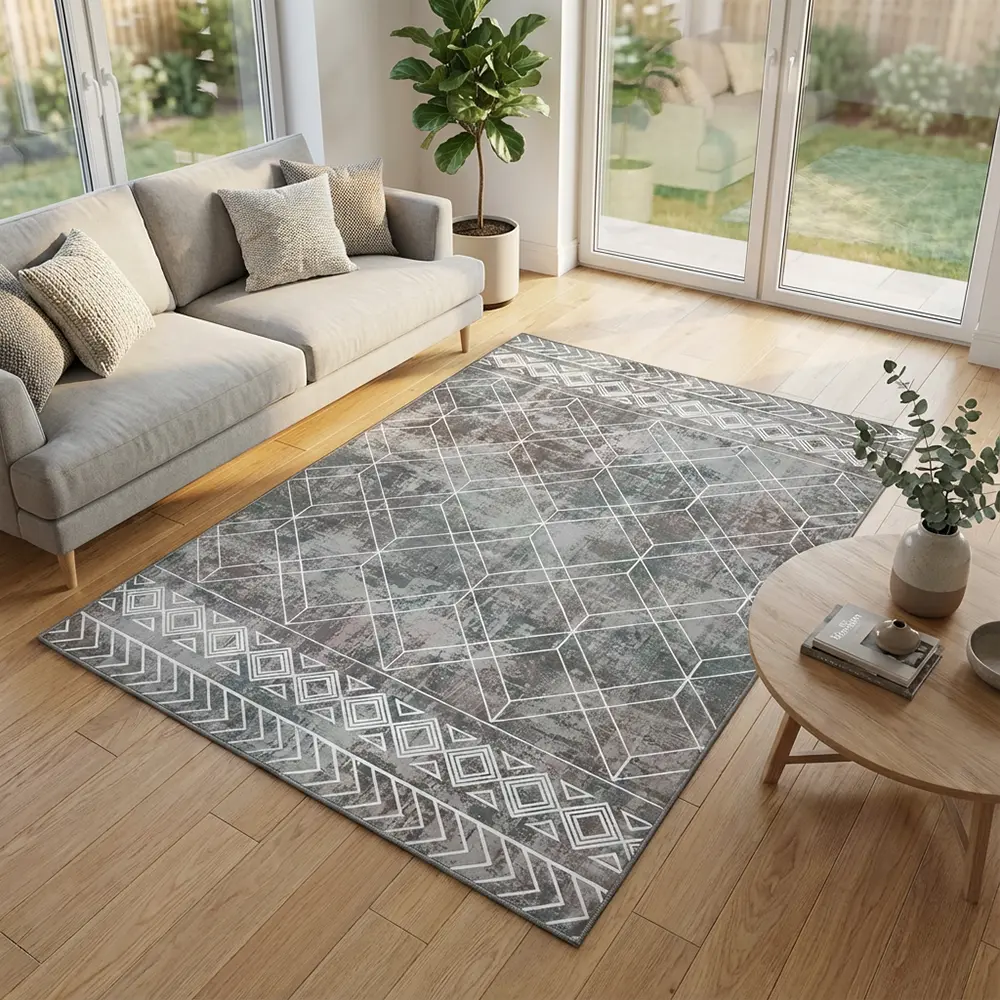Geometric Cube Pattern 220x160cm Carpet