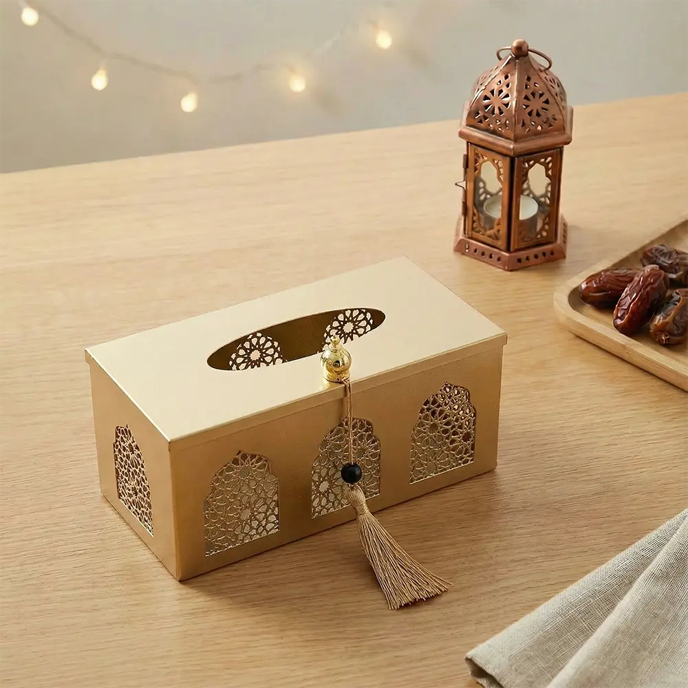 Gold 12.5x23cm Tissue Box Holder1