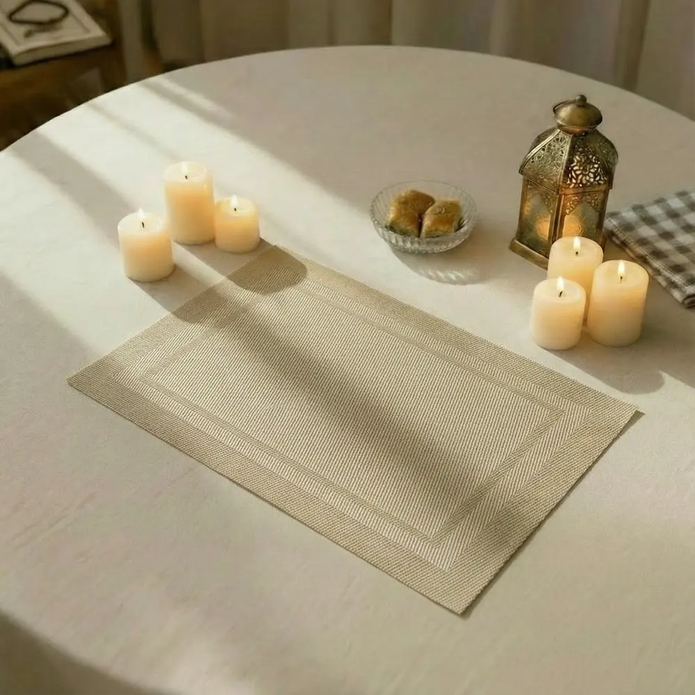 Gold 45x30cm Rectangular Shaped 6pcs Trivet1