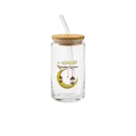 Gold Crescent & Lantern Glass 500ml Transparent Mug