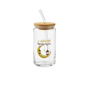 Gold Crescent & Lantern Glass 500ml Transparent Mug