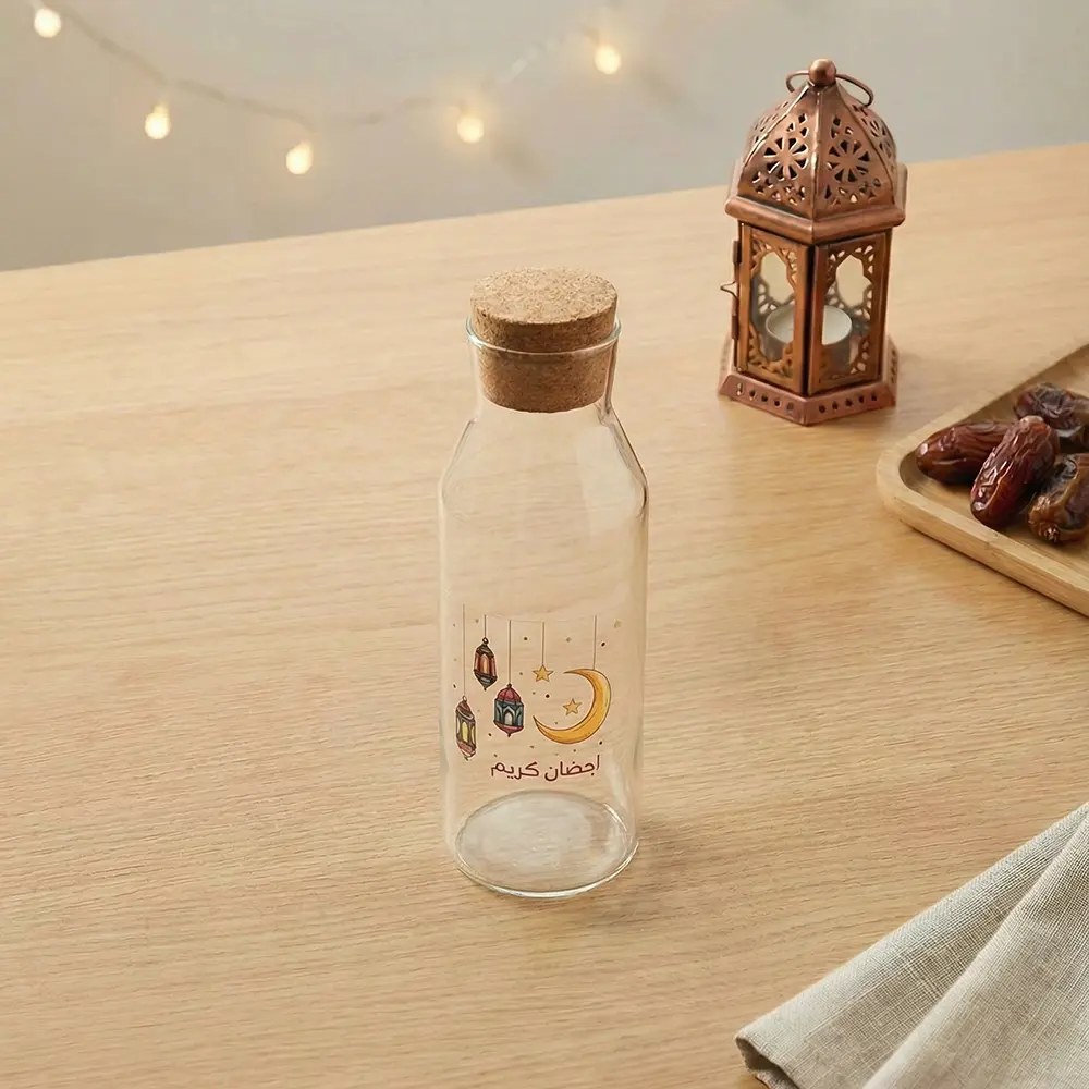 Gold-Crescent-&-Star-Glass-1L-Transparent-Bottle-with-Cork-Lid1 Gold Crescent & Star Glass 1L Transparent Bottle with Cork Lid1